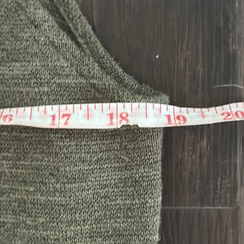 FREE PEOPLE LONG KNIT CARDIGAN VEST OLIVE SLEEVELESS SWEATER ZIP UP LAYERING